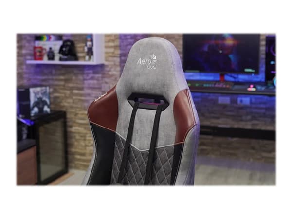 AeroCool DUKE - Stol - ergonomisk - liggestol - armlener - T-formet - tipping - roterende - AeroSuede, leatherette - tan gray