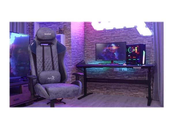 AeroCool DUKE - Stol - ergonomisk - armstöd - T-formad - lutning - svängtapp - mikrofiber, kolfiber, konstläder, mocka, högdensitetsskum, premiumtyg