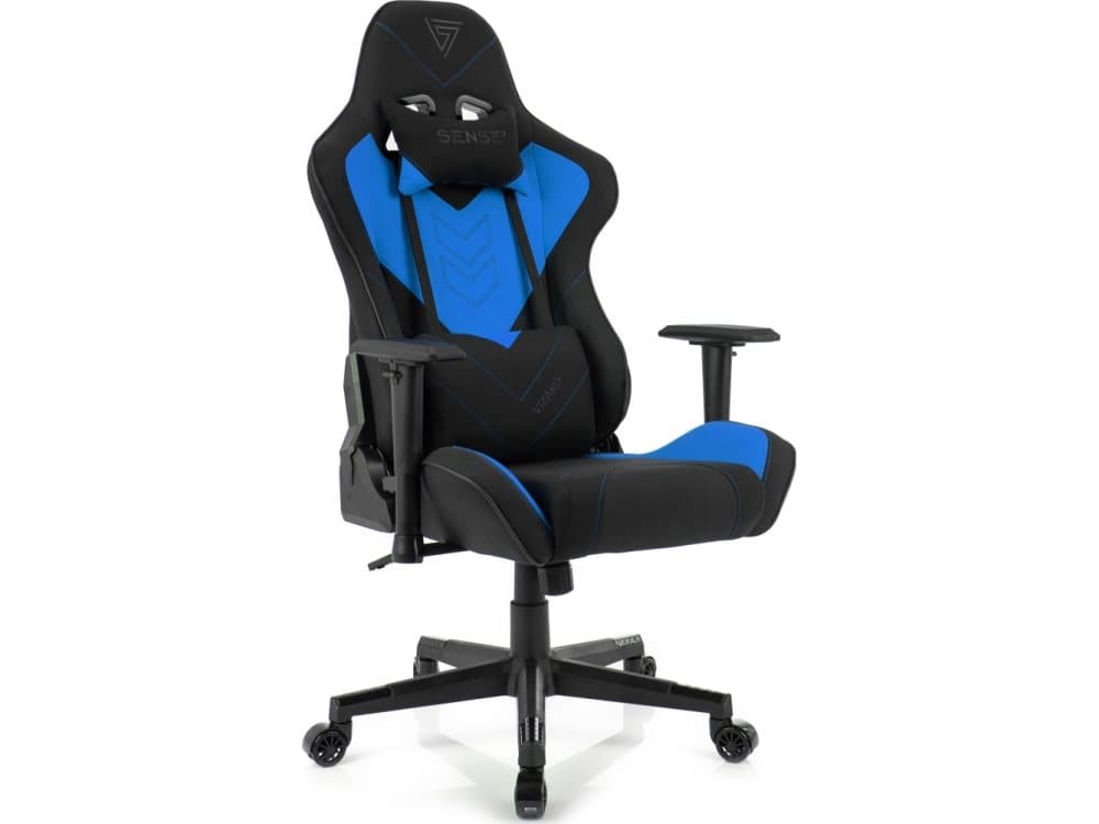 SENSE7 fabric armchair Vizard black and blue