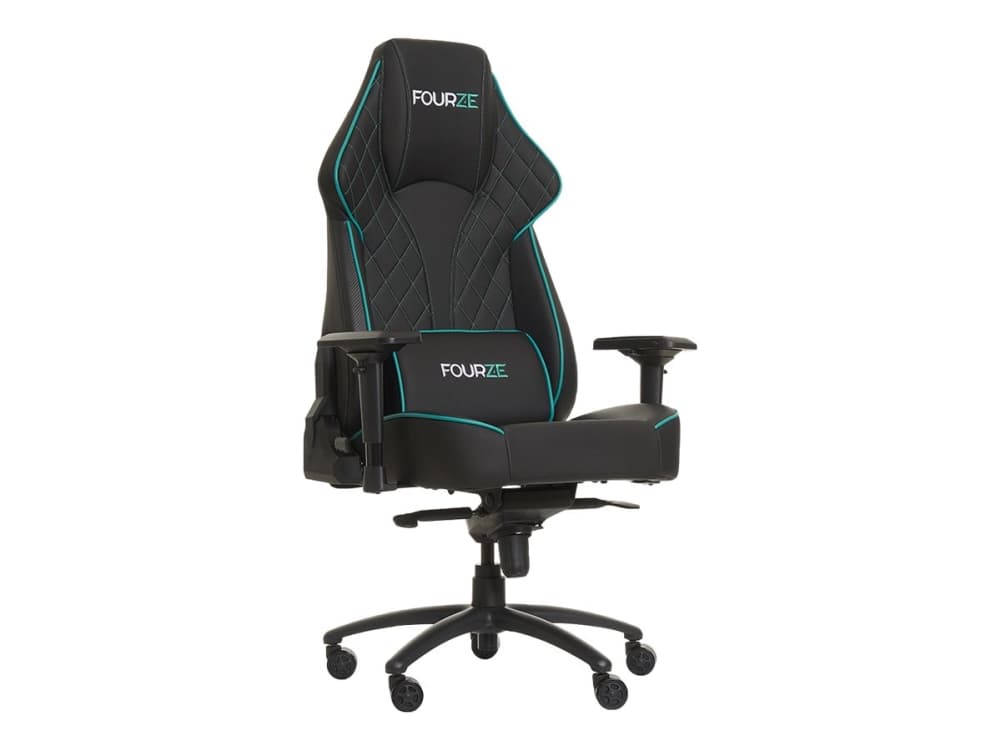 Fourze Select - Stol - ergonomisk - armstöd - T-formad - lutning - frigolit, polyvinylklorid, kolpolyvinylklorid (PVC) - turkos/svart