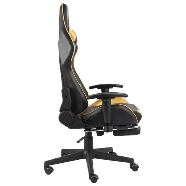 vidaXL Snurrbar gamingstol med fotstöd guld PVC