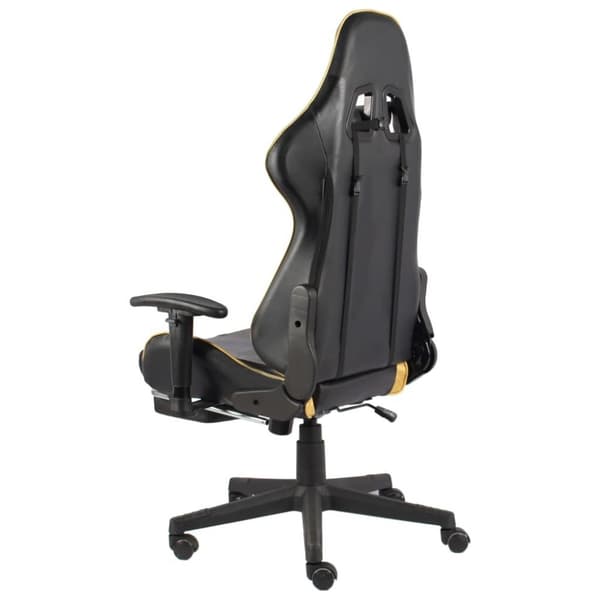 vidaXL Snurrbar gamingstol med fotstöd guld PVC