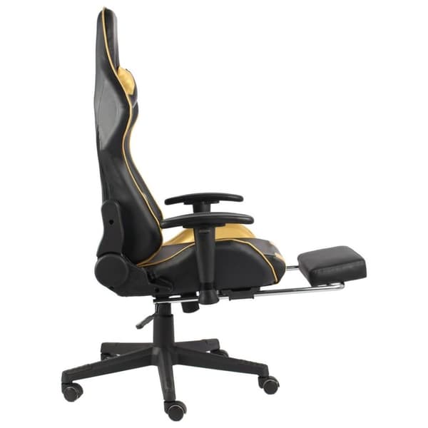 vidaXL Snurrbar gamingstol med fotstöd guld PVC