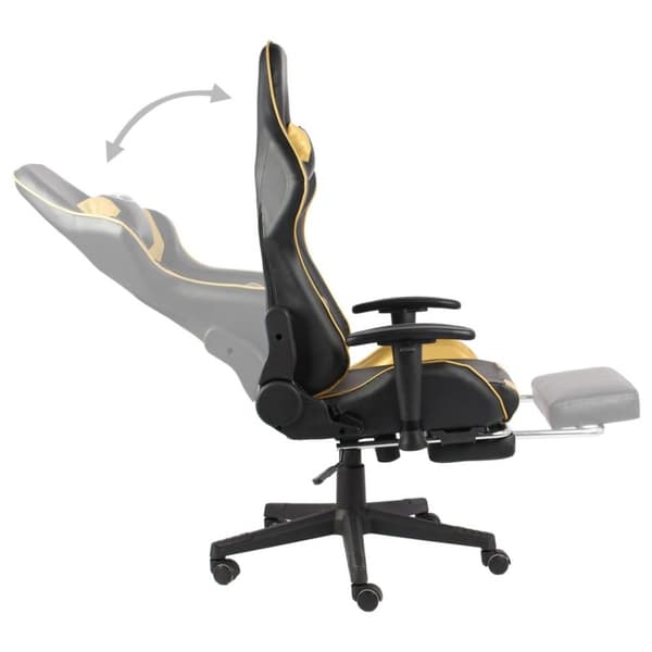 vidaXL Snurrbar gamingstol med fotstöd guld PVC