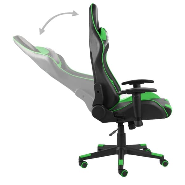 vidaXL Snurrbar gamingstol grön PVC