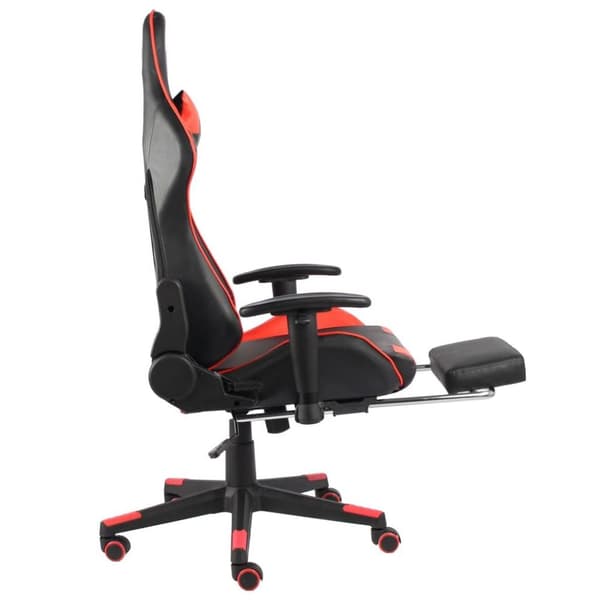 vidaXL Snurrbar gamingstol med fotstöd röd PVC