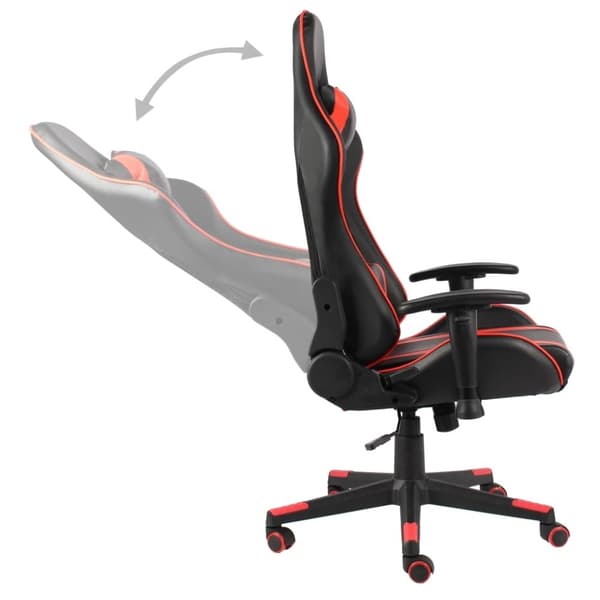 vidaXL Snurrbar gamingstol röd PVC