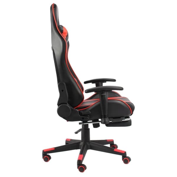 vidaXL Snurrbar gamingstol med fotstöd röd PVC