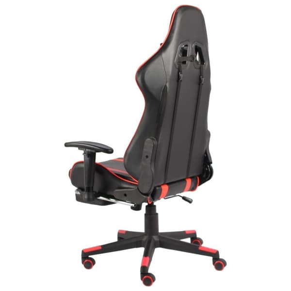 vidaXL Snurrbar gamingstol med fotstöd röd PVC
