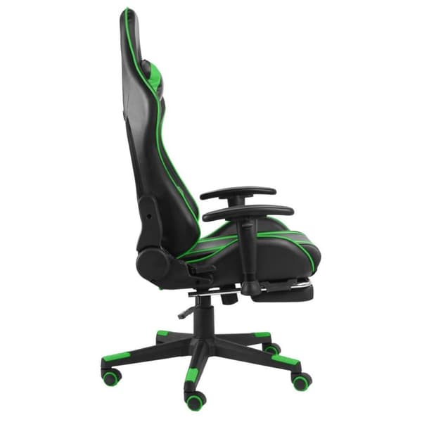vidaXL drejelig gamingstol med fodstøtte PVC grøn