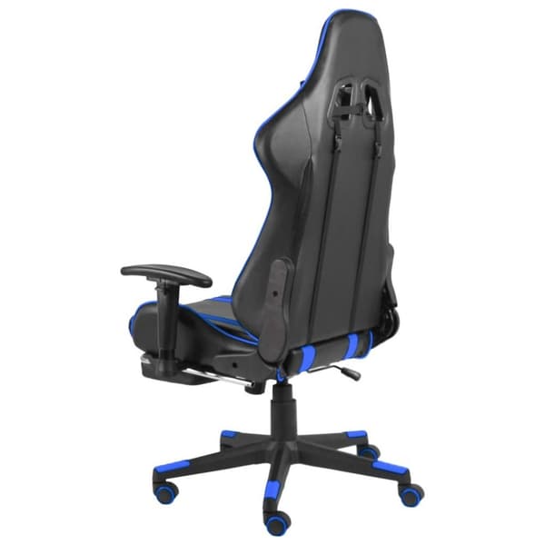 vidaXL drejelig gamingstol med fodstøtte PVC blå