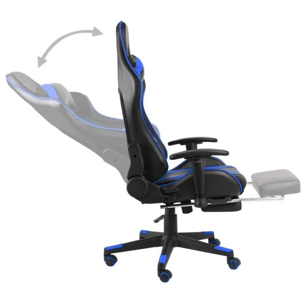 vidaXL drejelig gamingstol med fodstøtte PVC blå