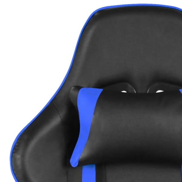 vidaXL drejelig gamingstol med fodstøtte PVC blå