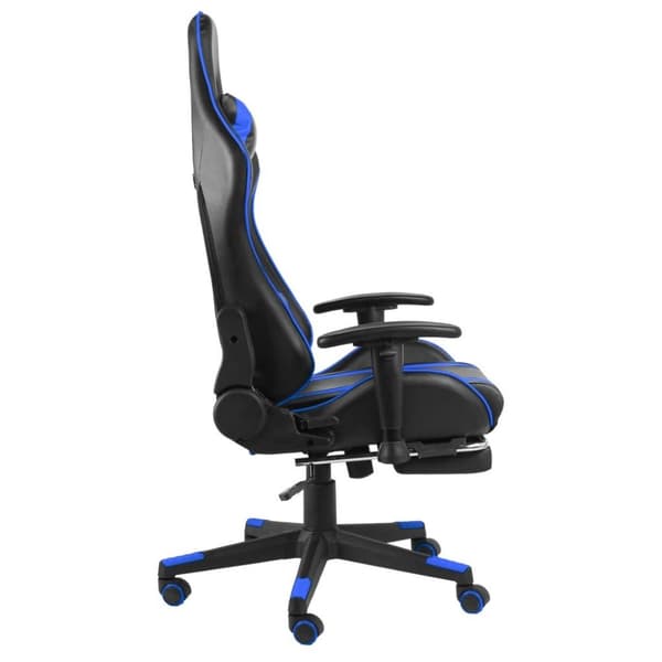 vidaXL Snurrbar gamingstol med fotstöd blå PVC