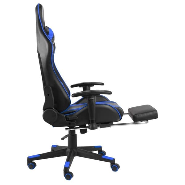 vidaXL Snurrbar gamingstol med fotstöd blå PVC