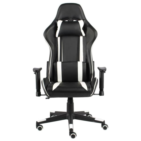 vidaXL Snurrbar gamingstol vit PVC