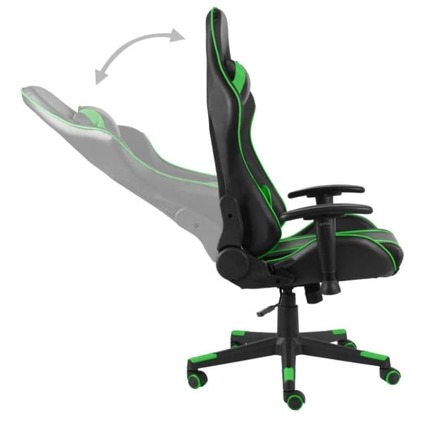 vidaXL Snurrbar gamingstol grön PVC