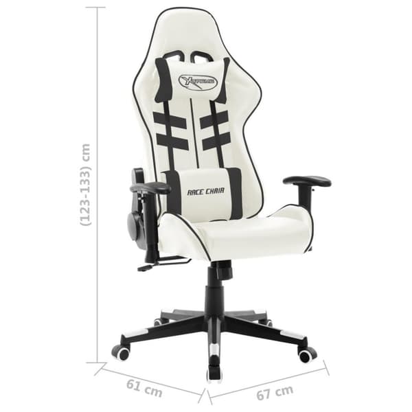 vidaXL Gamingstol vit och svart konstläder