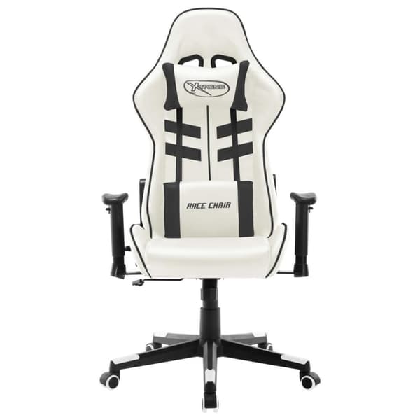 vidaXL Gamingstol vit och svart konstläder