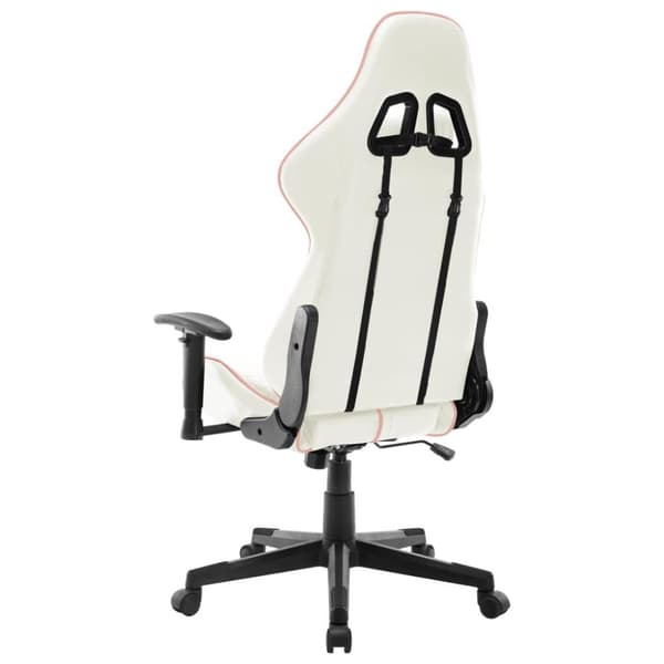 vidaXL Gamingstol vit och rosa konstläder