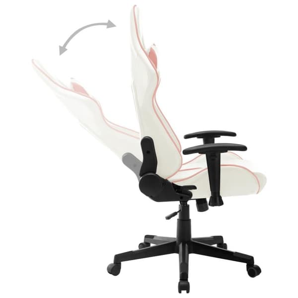 vidaXL Gamingstol vit och rosa konstläder