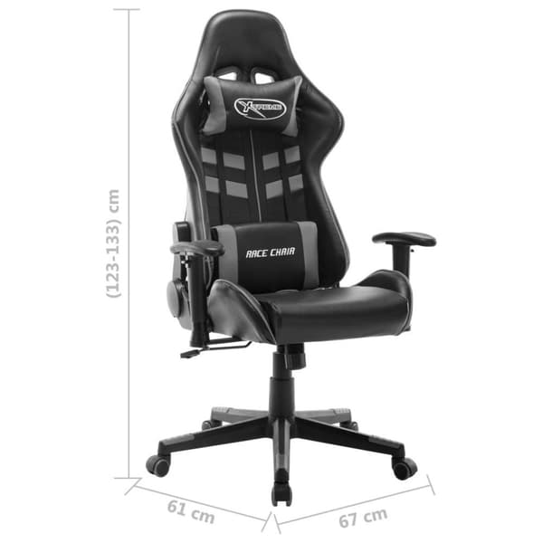 vidaXL gamingstol kunstlæder sort og grå