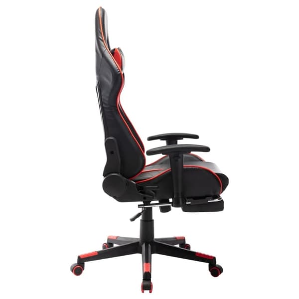 vidaXL Gamingstol med fotstöd svart och röd konstläder