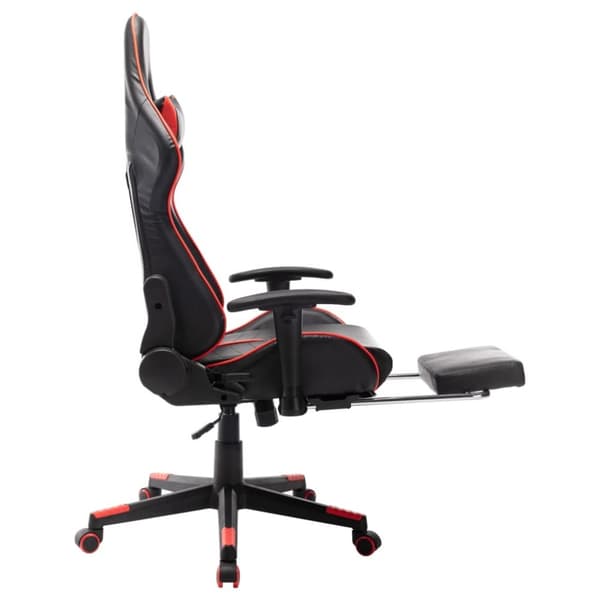 vidaXL Gamingstol med fotstöd svart och röd konstläder