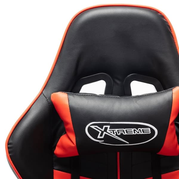 vidaXL Gamingstol med fotstöd svart och röd konstläder