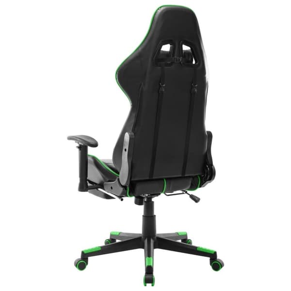 vidaXL Gamingstol med fotstöd svart och grön konstläder