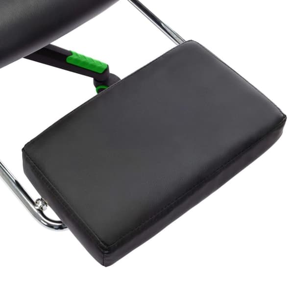 vidaXL Gamingstol med fotstöd svart och grön konstläder