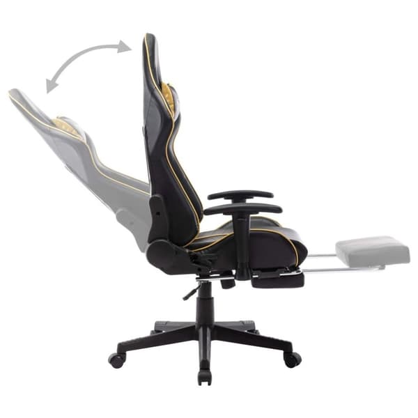 vidaXL Gamingstol med fotstöd svart och guld konstläder