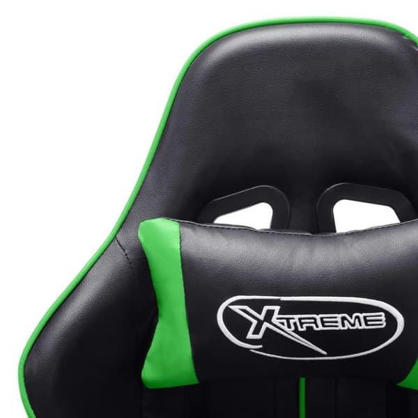 vidaXL Gamingstol svart och grön konstläder