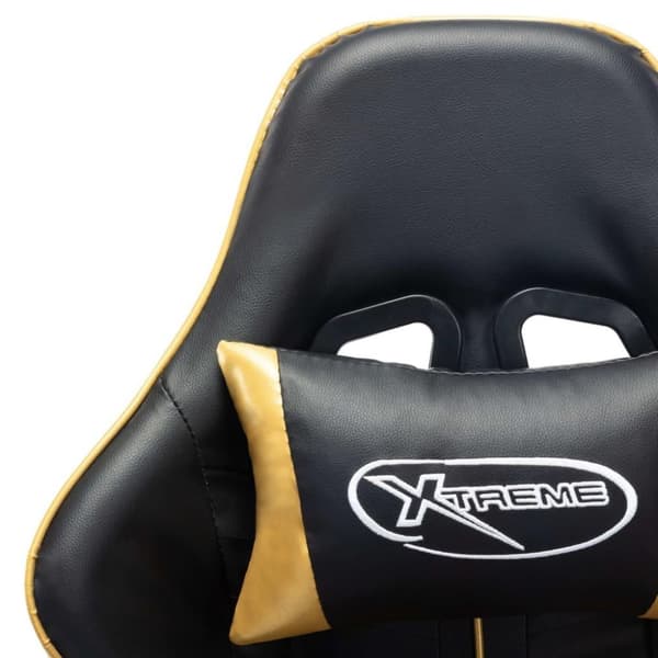 vidaXL Gamingstol svart och guld konstläder