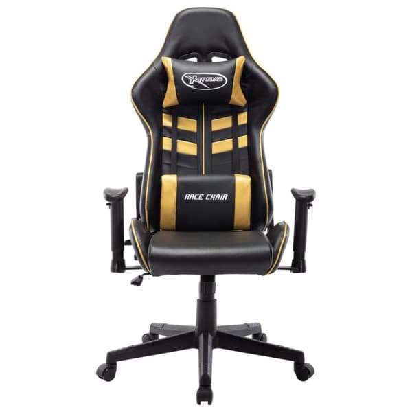 vidaXL Gamingstol svart och guld konstläder