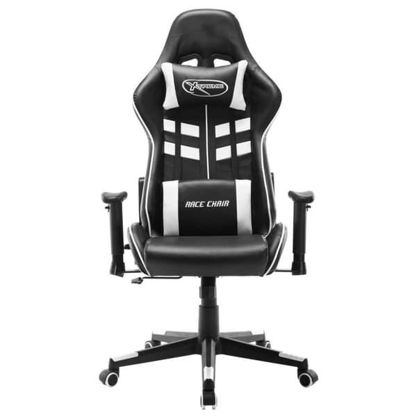 vidaXL Gamingstol svart och vit konstläder