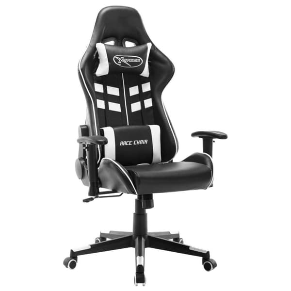 vidaXL Gamingstol svart och vit konstläder