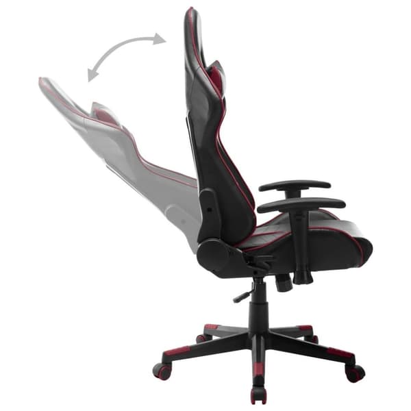 vidaXL Gamingstol svart och vinröd konstläder