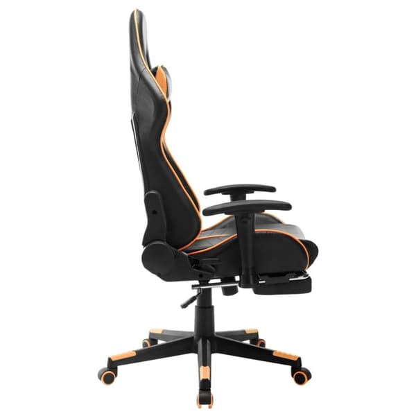 vidaXL Gamingstol med fotstöd svart och orange konstläder
