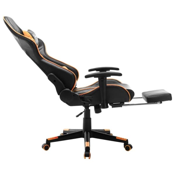 vidaXL Gamingstol med fotstöd svart och orange konstläder