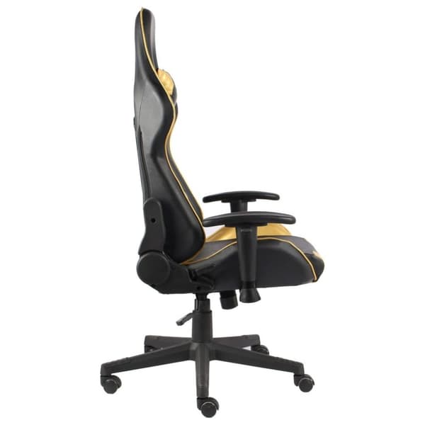 vidaXL drejelig gamingstol PVC guldfarvet