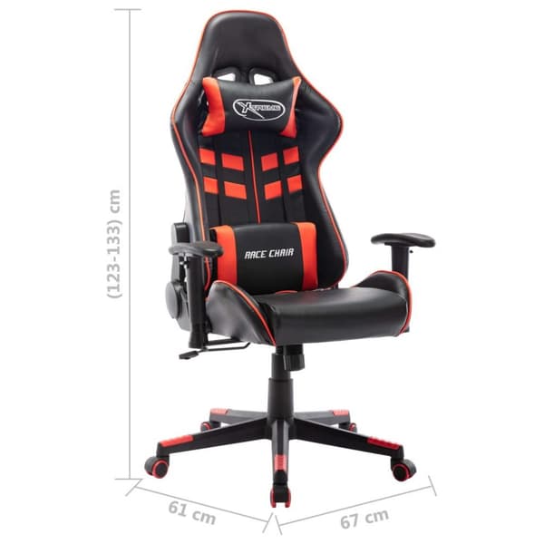 vidaXL gamingstol kunstlæder sort og rød