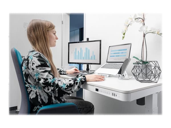 DIGITUS - Skrivbord - rektangulär - vit