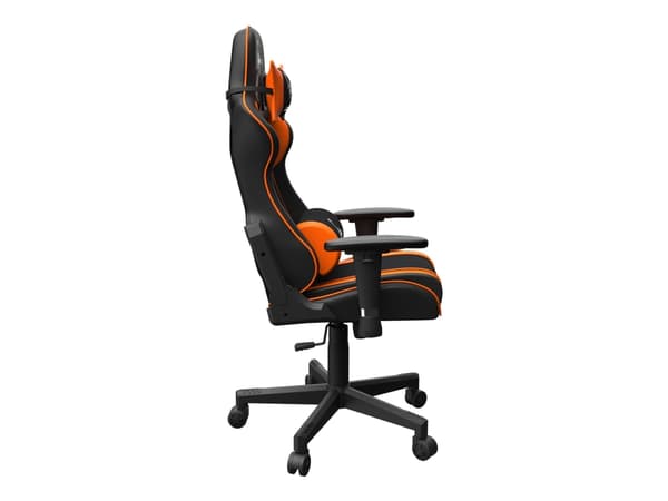 Gembird SCORPION - Stol - ergonomisk - armstöd - T-formad - lutning - svängtapp - nylon, PVC, svamp, mesh - black mesh, orange skin