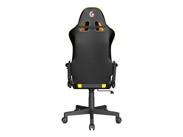 Gembird SCORPION - Stol - ergonomisk - armlener - T-formet - tipping - roterende - nylon, PVC, svamp, maske - black mesh, Ferrari yellow