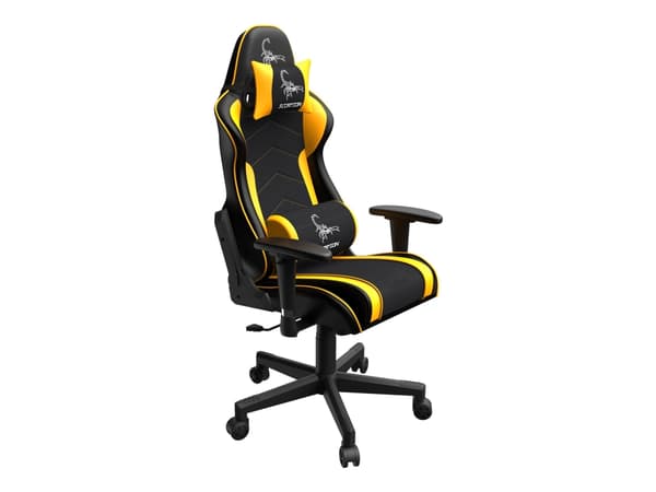 Gembird SCORPION - Stol - ergonomisk - armlener - T-formet - tipping - roterende - nylon, PVC, svamp, maske - black mesh, Ferrari yellow