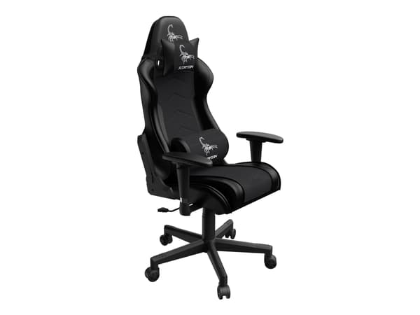 Gembird SCORPION - Stol - ergonomisk - armstöd - T-formad - lutning - svängtapp - nylon, PVC, svamp, mesh - black mesh, svart fodral