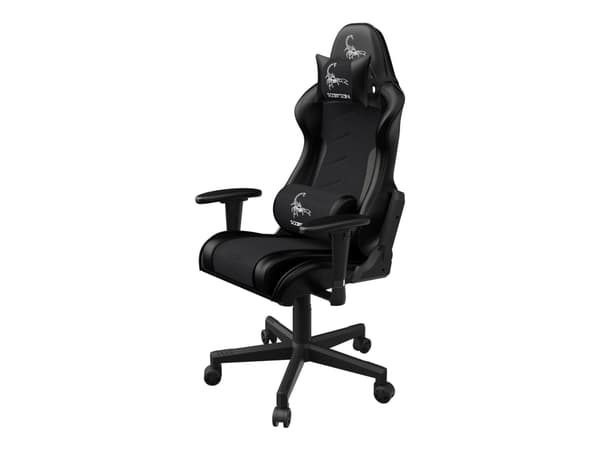 Gembird SCORPION - Stol - ergonomisk - armstöd - T-formad - lutning - svängtapp - nylon, PVC, svamp, mesh - black mesh, svart fodral