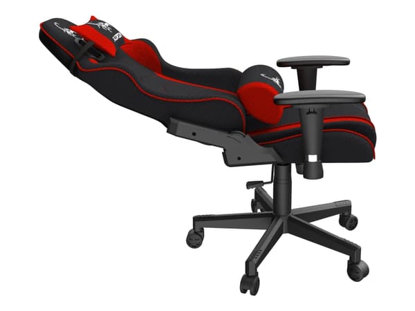 Gembird SCORPION - Stol - ergonomisk - armstöd - T-formad - lutning - svängtapp - nylon, mesh - svart, röd