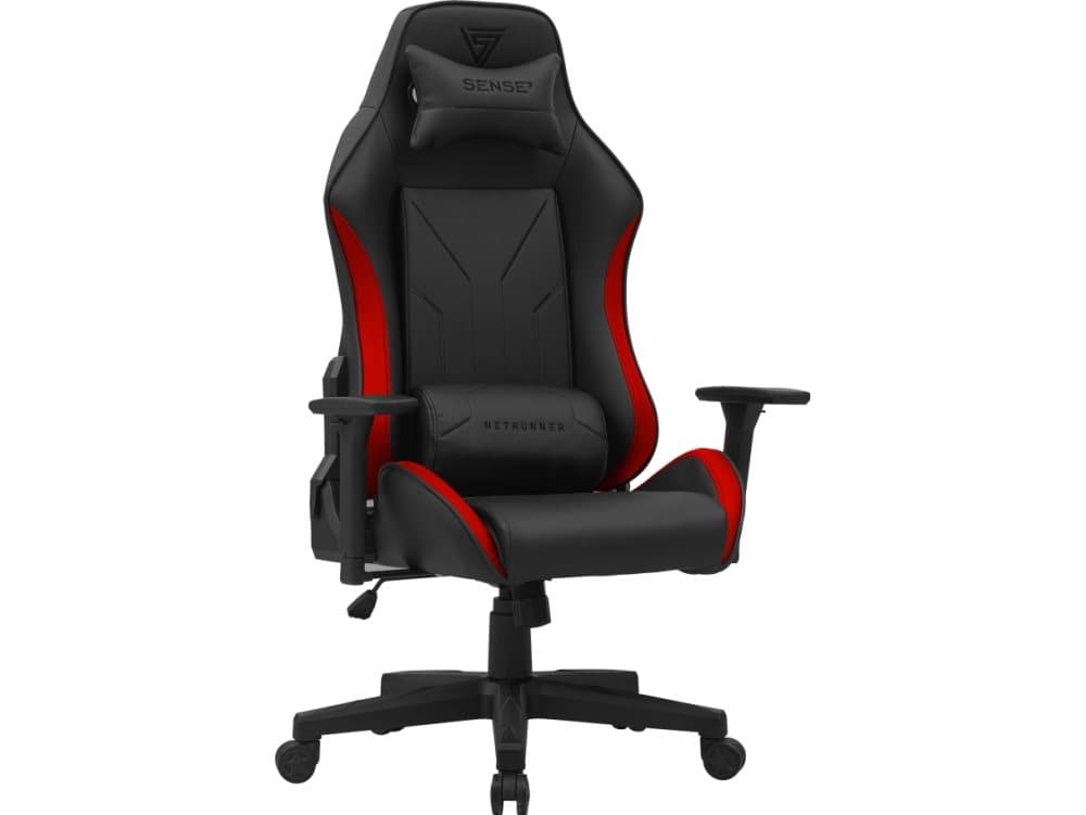 SENSE7 Netrunner black and red armchair